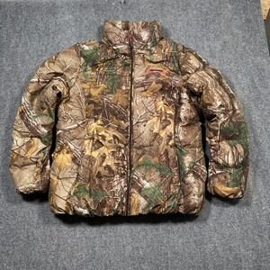 Realtree Womens Camouflage Puffer Jacket Insulated Full Zip Pink Logo XL